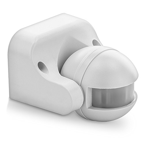 deleyCON 1x Infrared Motion Detector Surface Wall Mounting Inside Outside Splash-Proof Tiltable 180° Working Area 12m Range White — image 1