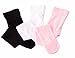 CHUNG Toddler Little Girls Footed Dress Ballet Dance Legging Light, 3 Pack, Black, White and Pink, 2-4Y
