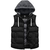 KVE Men's Warm Winter Hooded Vest Padded Puffer Vest