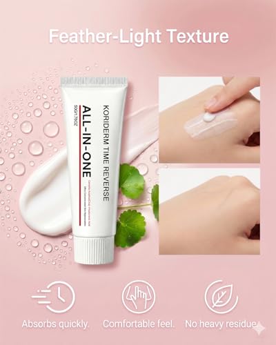 Koriderm Time Reverse Korean Skin Cream All-In-One for Face with Centella Asiatica Formula Collagen Hyaluronic Acid, Hydrating Moisturizer Nourishing Firming Fast Absorbing for Dry & Sensitive Skin