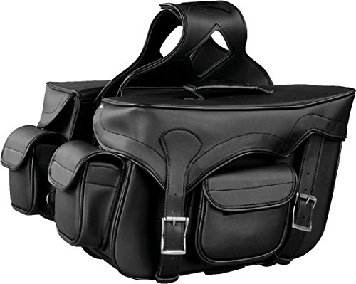 Twin Strap Black Pvc Throw Over Motorcycle Saddlebags