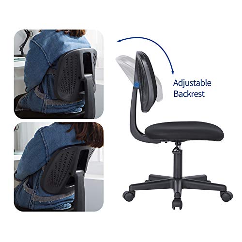 Novelland LowBack Armless Adjustable Upholstered Mesh Swivel Ergonomic