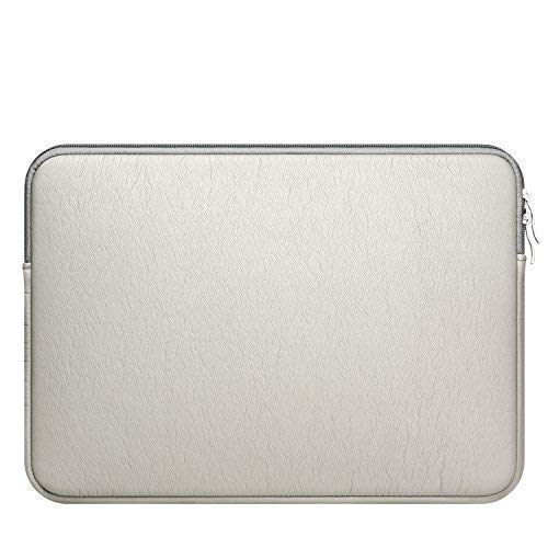 CCPK 13 inch Laptop Sleeve 13" Case Cover PU Leather Bag Compatible for Apple MacBook Air 13.3-inch Sleeves Compatible with Pro Retina Surface Dell Samsung Sony HP Notebook 12.9 inch iPad, Gray