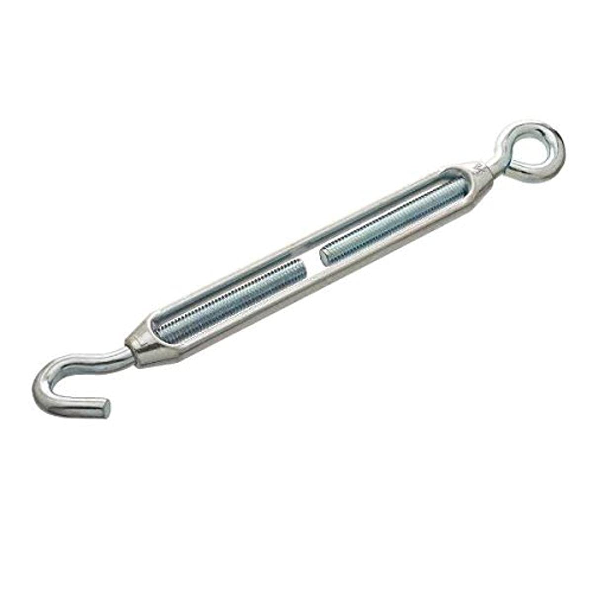 Merriway BH05000 Turnbuckle Strainer Hook to Eye Wire Rope Tensioner, M8 (5/16 inch) - A2 316 Marine Grade Stainless Steel