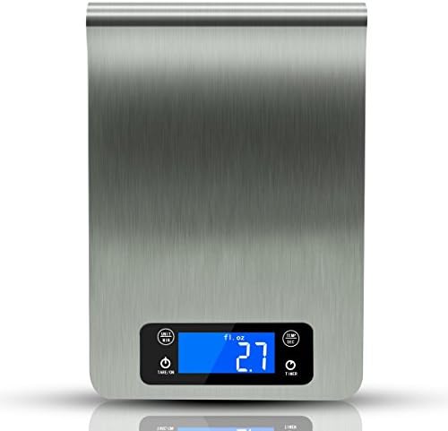 Kitchen Scale Multifunction Digital Baking Scale, Stainless Steel, 4 Different Measurement Unit, More Accurate and Practical, 2 Batteries Included