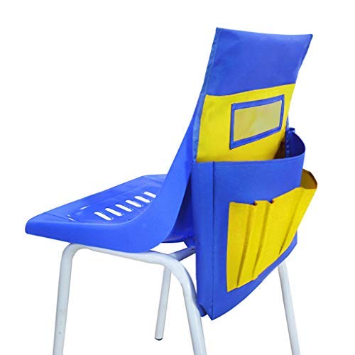 School Classroom Chair Pocket Organizer with Name Tag Slot Chair Back Buddy Pocket Chart Washable Canvas Seat Storage Pocket for Home School Daycare - Image 4