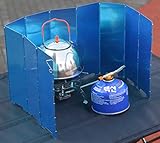 HeyWin Folding Stove Windscreen, 10 Panels Aluminum Camping Windshield with Carrying Box,Lightweight Windshield for Backpacking, Camping, Butane, Alcohol Stoves Outdoor Camp