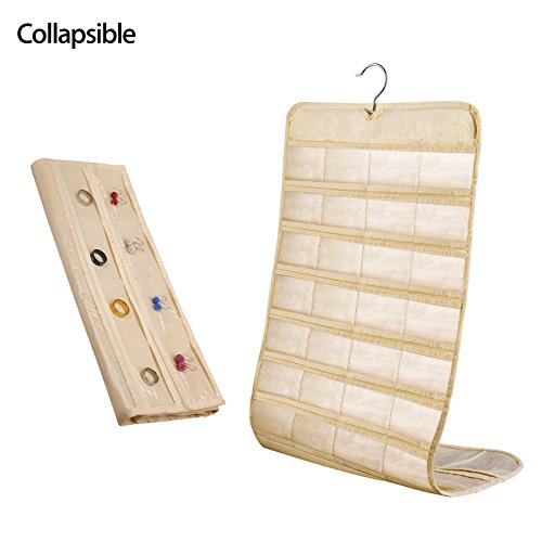 ComboCube Beige 80 Pockets Hanging Jewelry Organizer - Thumbnail 2