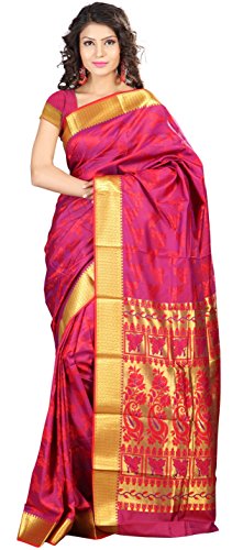 Janasya Women's Multicolor Art Silk Emboss Saree