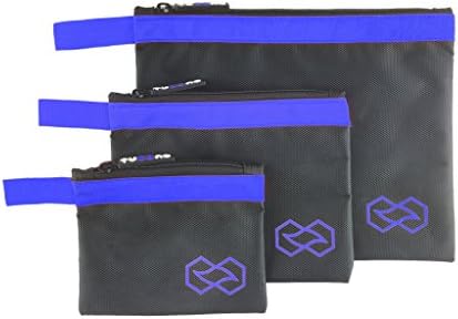Zippered Tool Pouches Set Made of Waterproof Ballistic Nylon with Reinforced Seams and Hanging Loops (Blue)