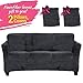FinerFiber Anti-slip Couch Cover for Leather Couch + Extra 2 Insert Cushions +Throw Pillow Covers | Velvet High Stretch Strapless Couch slipcover | 1- Piece Sofa SlipCover for Furniture | Soft Durable