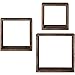 Mkono Wall Mounted Cube Display Shelf Square Floating Shelves Rustic Shadow Wall Boxes Decorative Storage Organizer for Home Office Coffee Shop, Set of 3, Brown