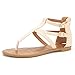 DREAM PAIRS Women's Gladiator Ankle Strap Thong With Two Adjustable Buckles Accent Summer Flat Sandals