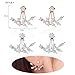 12 Pairs Fashion Silver Plated Leaf Feather Flower Crystal Ear Jacket Front and Back Stud Earrings for Women Girls