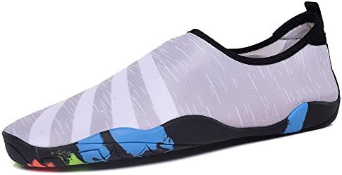 GOMNEAR Water Barefoot Men &amp; Women Outdoor Aqua Shoes Slip On Lightweight Quick Drying for Swim Beach Lake Driving Boating White-44