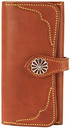 LengRen Handmade Wallet with Italian Full Grain Leather,Advanced Customization of Silver Clasps,Brown