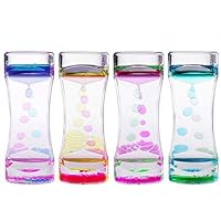 BESTOMZ 4 Pack Liquid Motion Timer Bubbler for Sensory Play, Fidgeting, Captivating Distraction