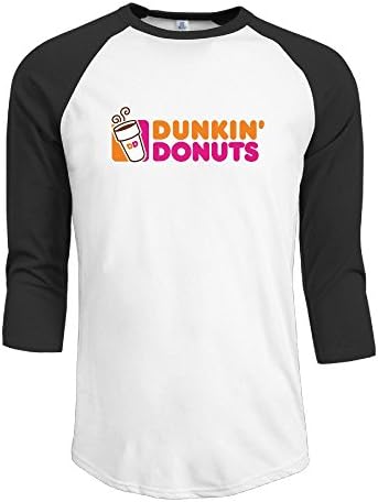Men's 3/4 Doughnut Dunkin' D Sleeve Raglan T-Shirt Black Large
