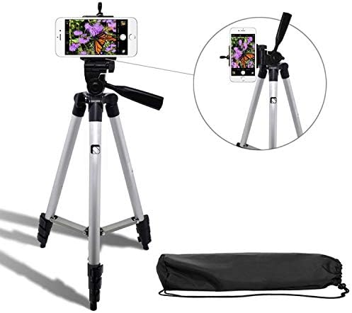 CLUB INDIA 3110 Professional Tripod with Mobile Clip Holder Bracket Stand and 3 Dimensional Portable and Fold-able Head for Mobile/Camera/Action Camera (Black)