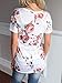 Womens Casual Floral Print T Shirts Summer V Neck Short Sleeve Criss Cross Tunic Tops Blouses