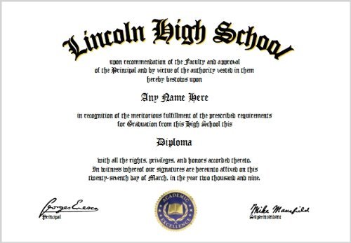 High School Diploma - High School G.E.D. GED Lover by FunVersity Diplomas