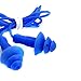 CTKcom 5 Pcs Silicone Gel Soft Earplug Corded String Ear Plugs for Swimming,Pack of 5,Blue