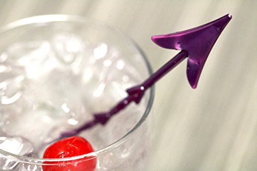 Royer 6" Plastic Arrow Swizzle Sticks, Set of 24 - Made in USA (Pearl Purple)