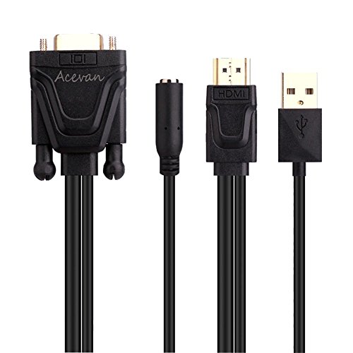 Acevan hdmi to vga adapter converter cable,1080p converter cable …