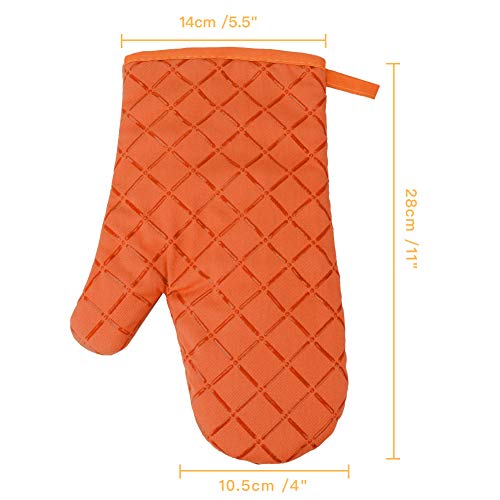 image for ETECHMART Cotton Oven Mitts with Silicone Heat Resistant Quilted Micro