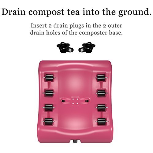 The Most Beautiful Composter in the World in Pink, Made in the USA, Food Safe, BPA and Rust Free, No Assembly Required, Envirocycle Composting Tumbler Bin and Compost Tea Maker - Thumbnail 7