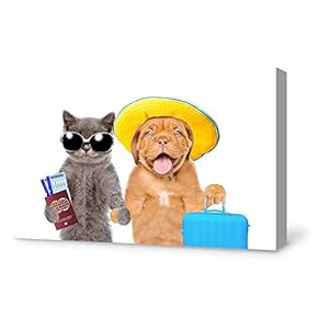 Dog and Cat Painting Wall for Bedroom Living Room