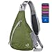 WATERFLY Sling Chest Backpacks Bags Crossbody Shoulder Triangle Packs Daypacks for Cycling Walking Dog Hiking Boys Girls Men Women, Olive