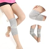 1Pair Power Ionics Bamboo Charcoal Fiber Elastic Compression Knee Brace Support 2pcs for left and right foot
