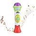 ThinkMax Kids Microphone Toy, Voice Changing and Recording Microphone with Colorful Light Musical Toys (Green)
