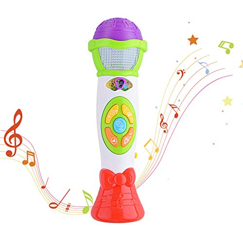 ThinkMax Kids Microphone Toy, Voice Changing and Recording Microphone with Colorful Light Musical Toys (Green) - Thumbnail 7