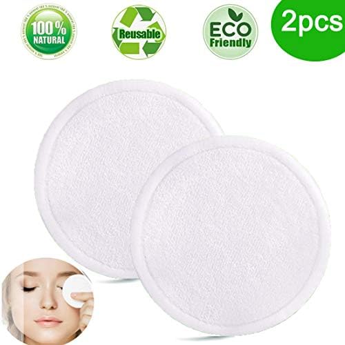 Reusable Make up Remover Pads 2 Packs, Missicee Bamboo Cotton Reusable Make Up Eco Friendly Washable Bamboo Cotton Pad Zero Waste Face Cleaner and Eye Make Up Remover for all Skin Types