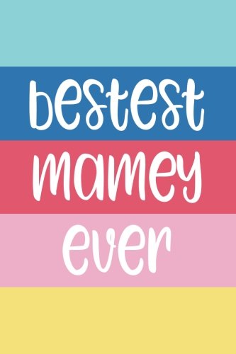 Bestest Mamey Ever: 6x9 Lined Personalized Writing Notebook Journal, 120 Pages – Beach Summer Blue, Yellow, & Pink Stripes with Motivational, ... Day, Easter, Christmas, & Other Holidays