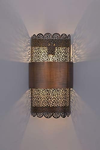 THE LIGHT STUDIO SS1519 Tumbler Moroccan Design Wall Sconce, Bronze