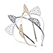 AWAYTR 3PC - Crystal Cat Ears Hair Hoop Headband for Women Girls Cats Ears Hairband Headwear Hair Accessories (Decorative pattern)