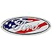 Ruanye For FORD 7 Inch Front Grille Tailgate Emblem, 3D Oval 3M Double Side Adhesive Tape Sticker Badge for Ford Escape Excursion Expedition Freestyle F-150 F-250 F350 (American Flag B)