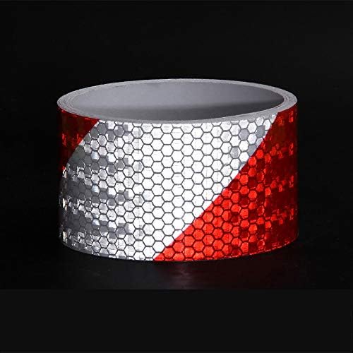 Arrow Reflective Tape 2inx10ft Conspicuity Safety Warning Tape Red and White,White