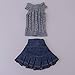 Fityle Knitted Sweater Tops Skirt Suit Clothes for 1/6 Blythe Licca OB Our Generation Dolls Winter Outfit Accessories Gray&Blue