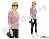 Roxy Display PS-G5 Female Plastic Mannequin with glass base and metal calf support rod, 5-Foot 8-Inches