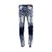Bleecker & Mercer - Men's Rips Moto Zipper Front Pocket Jean - Dark Indigo