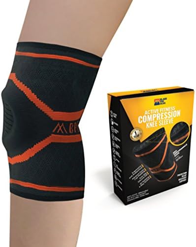 Knee Compression Sleeve Brace (2 Pack) by Blake Pro Gear - Active Fitness 4-Way Stretch Support and Protection - Anti Slip Silicone Gel and Advance Patella Padding - Men and Women (Small)