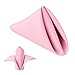 Remedios Pink Polyester Cloth Napkins - 17 x 17 Inch Soft Washable Dinner Napkins - Set of 12 Pieces Hemmed Edges Table Napkins for Wedding, Party, Restaurant