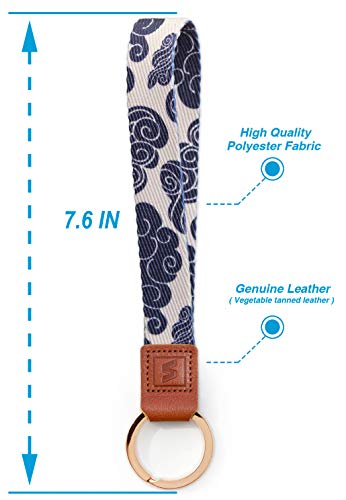 SENLLY Hand Wrist Lanyard Premium Quality Wristlet Strap with Metal Ring and Genuine Leather, for Key Chain, Camera, Cell Mobile Phone, Charms, Lightweight Items etc - Thumbnail 3