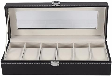 Refinement Slots Wrist Watches Gift Case Jewelry Display Boxes Storage (6 Grid)