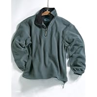 Tri-mountain Micro fleece 1/4 zip pullover. 7100TM - SAGE / BLACK_L