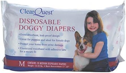 Disposable Doggie Diapers Dog Diaper Absorbant Sanitary - Bulk Packs Available (Medium 30 Pack)